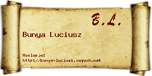 Bunya Luciusz névjegykártya